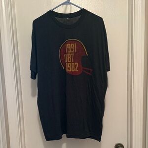 Black Graphic T-Shirt with Helmet Design